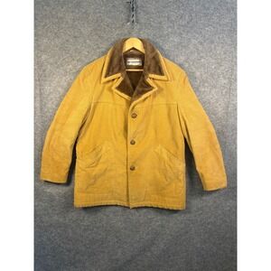 McGregor Mens‎ Mustard Yellow Corduroy Sherpa Lined Winter Jacket Size L